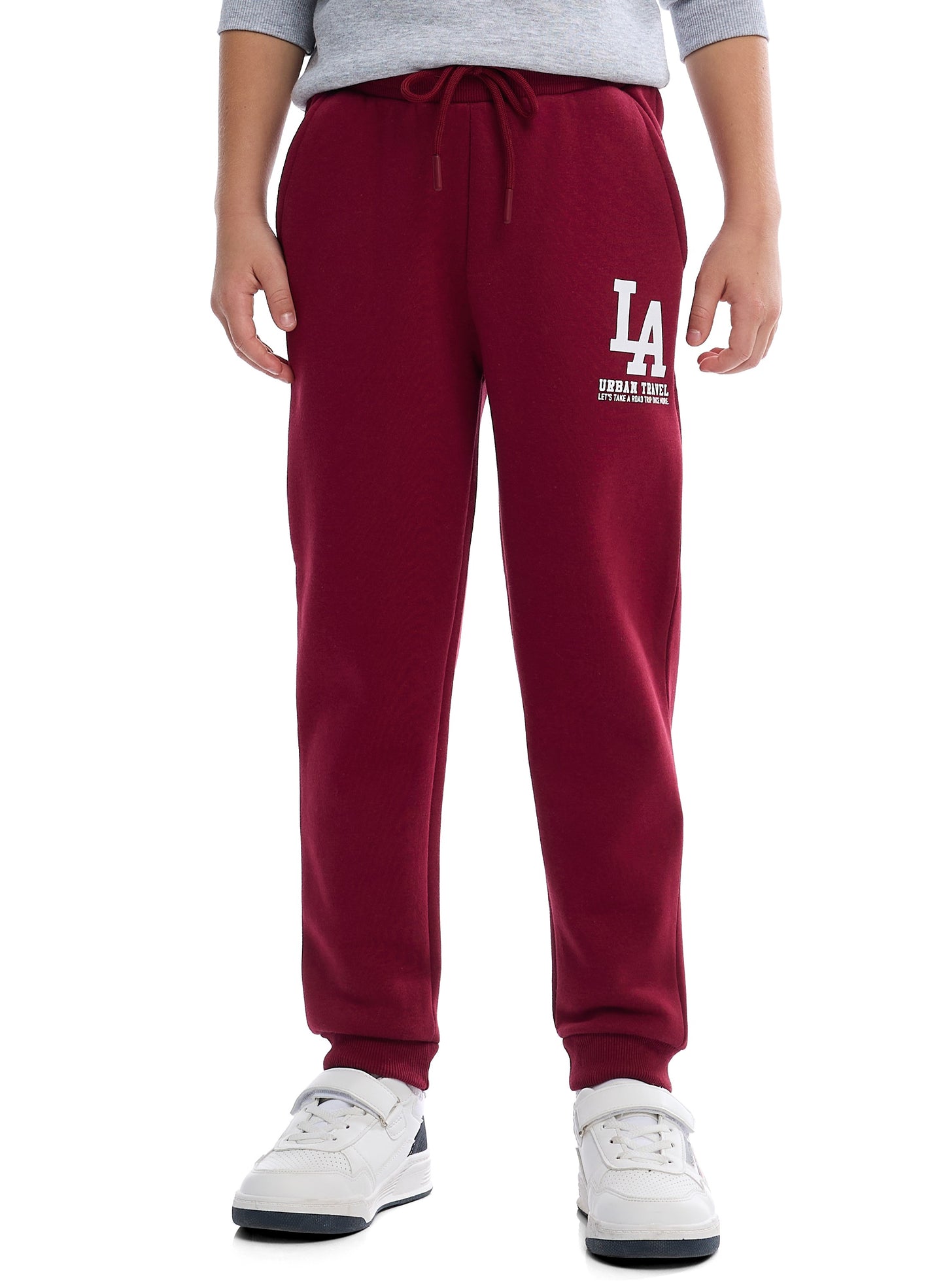 Boys TEXAS 98 Zip-Neck Fleece Tracksuit - Grey and Maroon