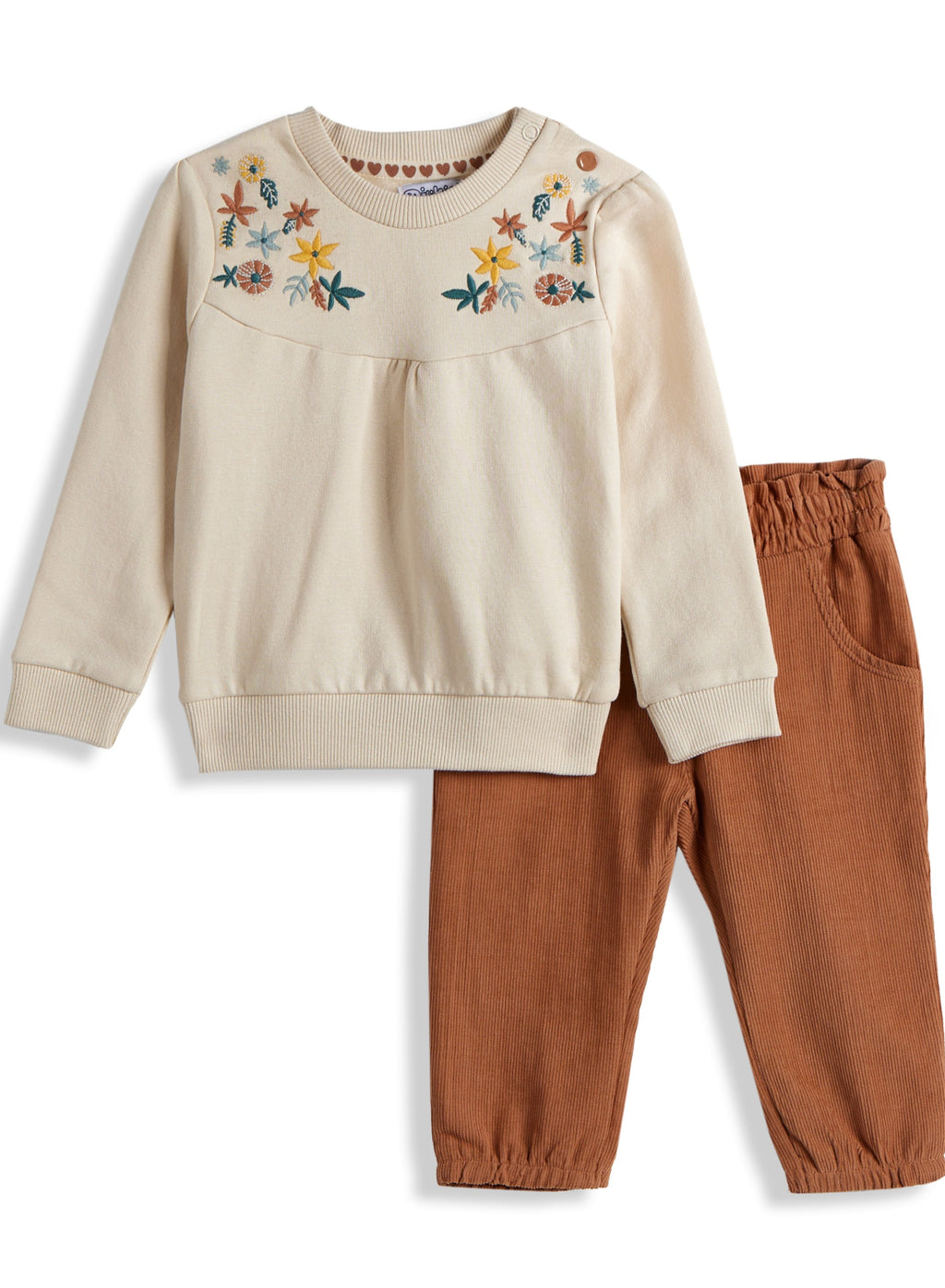 Embroidered Pants Top Set
