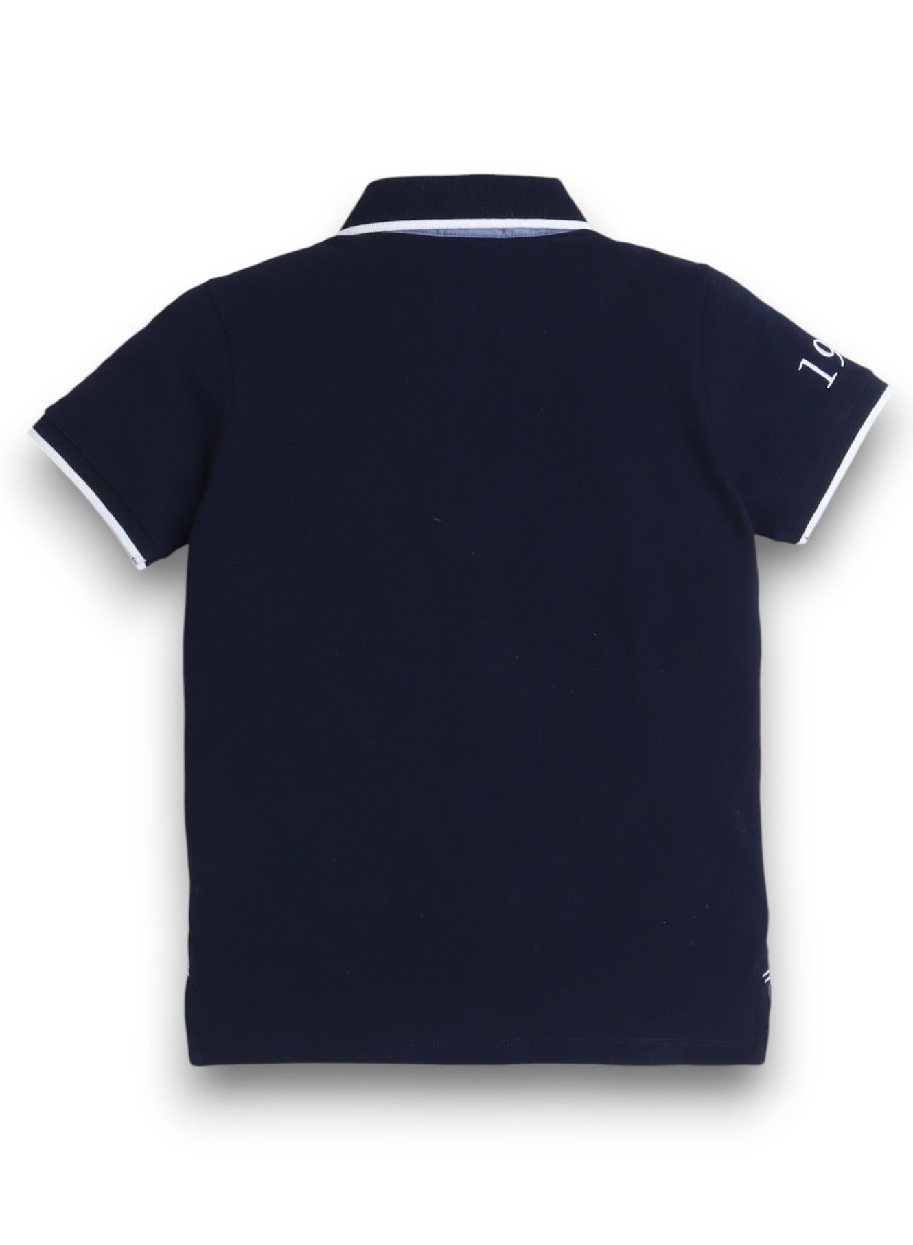 Victor & Jane Boys' Polo T-Shirt – Blue color with Embroidered Label Detail