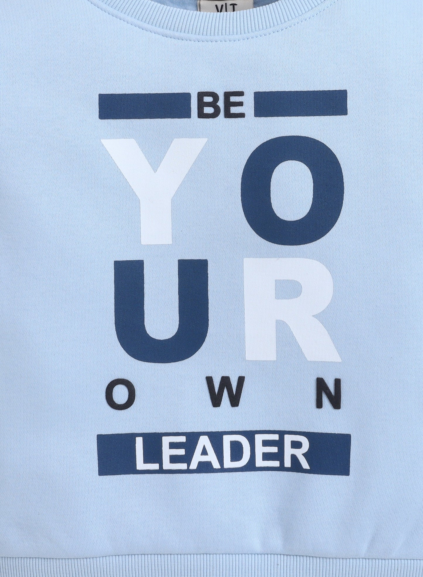 Boys' Blue "Be Your Own Leader" Slogan Sweatshirt