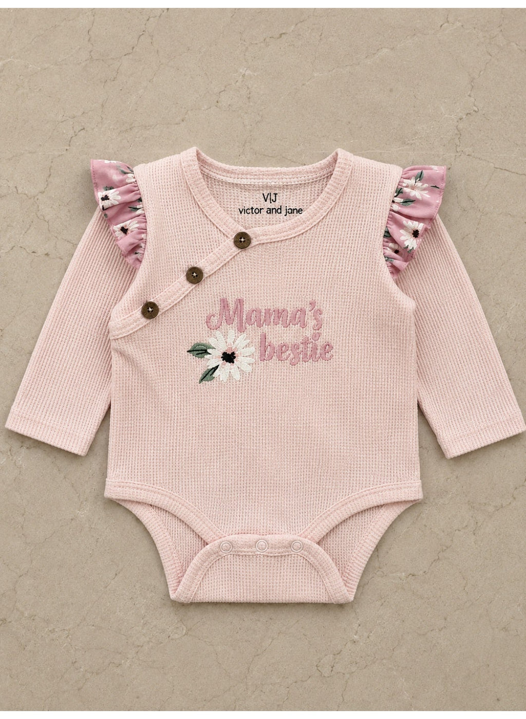 Baby Girls Wrap Bodysuit and Floral Pants Set with Socks and Headband (4-Piece)