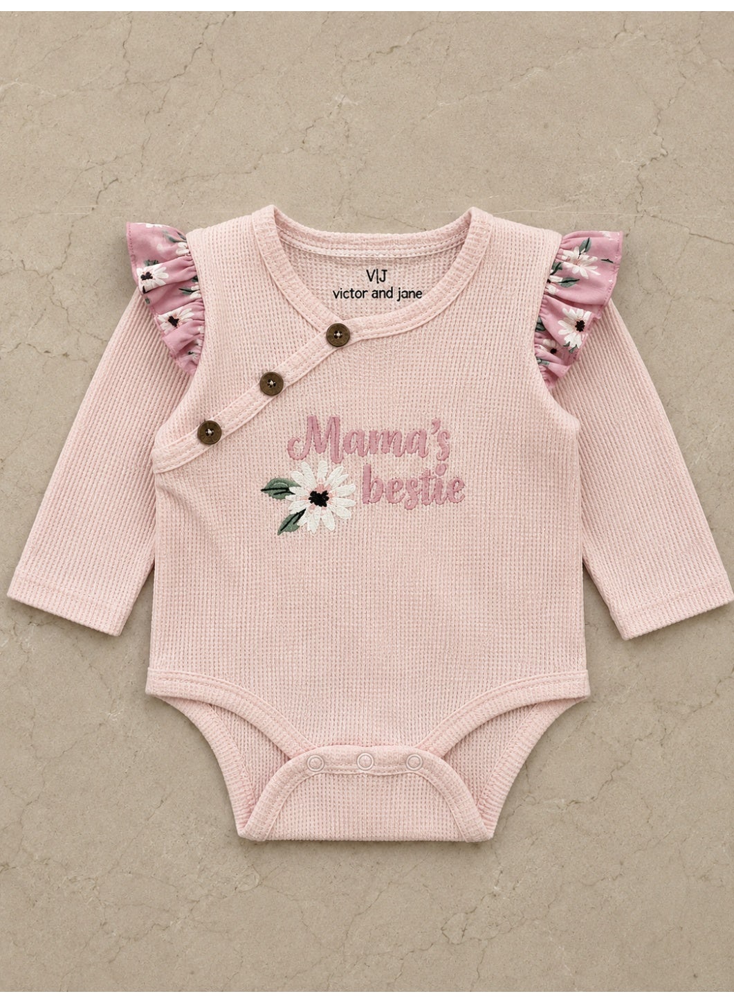 Baby Girls Wrap Bodysuit and Floral Pants Set with Socks and Headband (4-Piece)