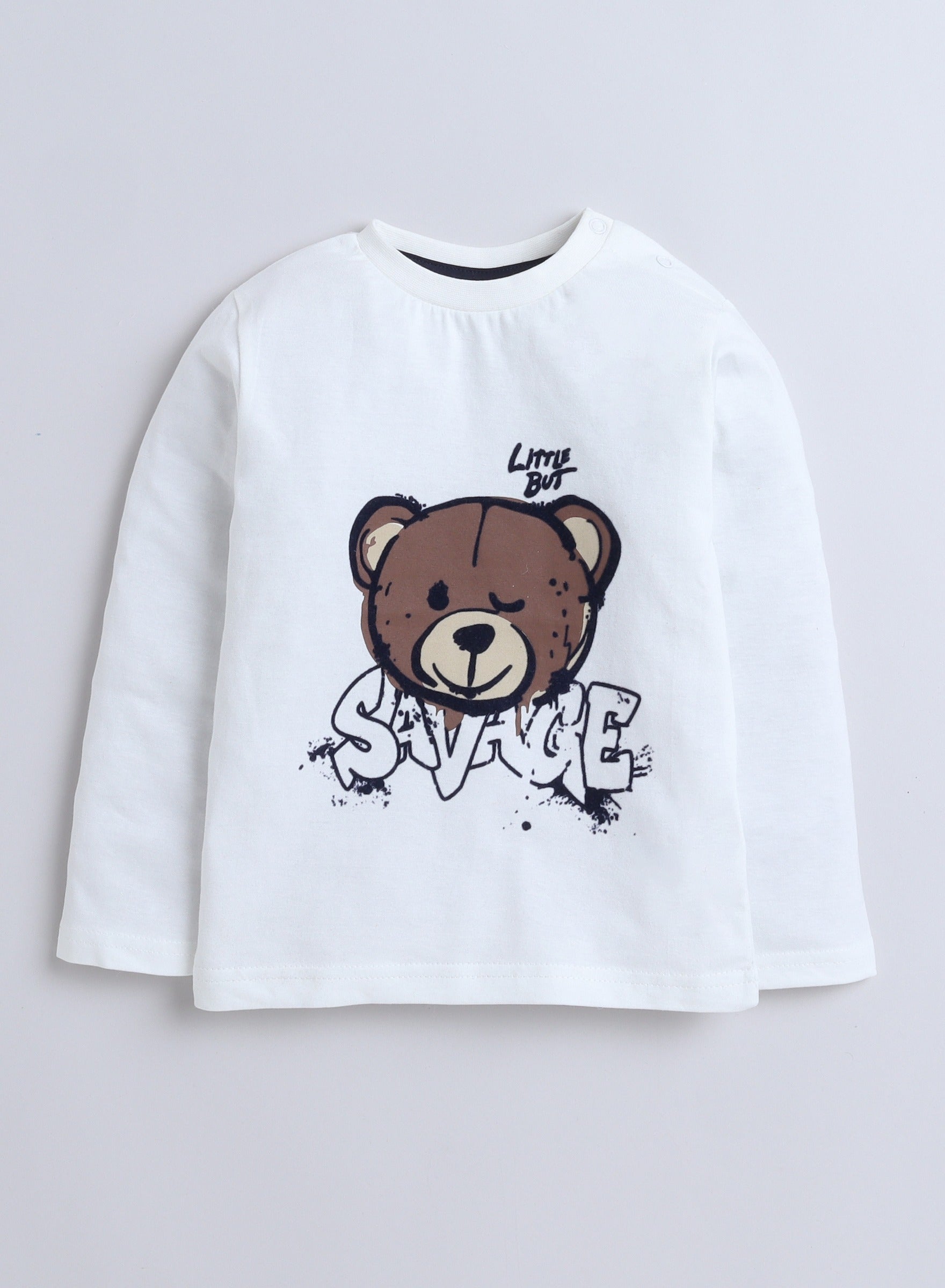 Cute Teddy Printed 3 Pc Set - T-Shirt , Zipper Jacker And Joggers