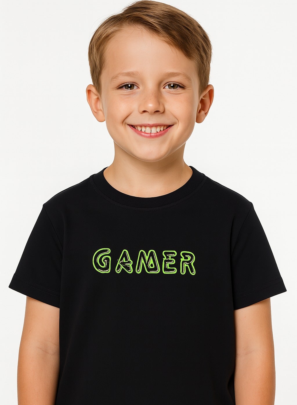 Junior Boys Black 'GAMER' Printed T-Shirt (2-9Y)