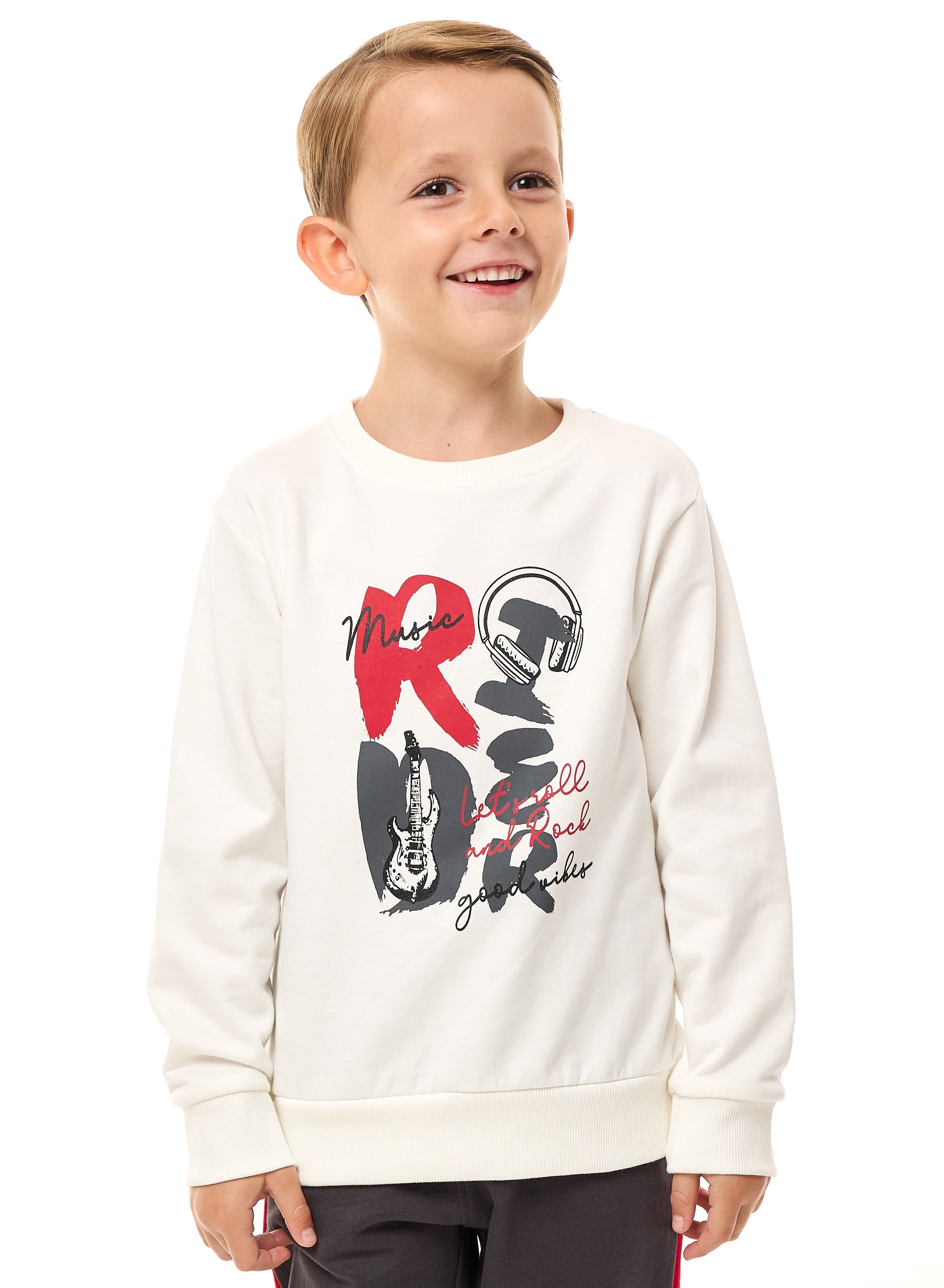 Boys' 2-Piece Printed Graphic Sweatshirt And Jogger Set