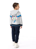 Boys 2-Piece Fullzipper Hoody And Jogger Set Grey Mil - Navy