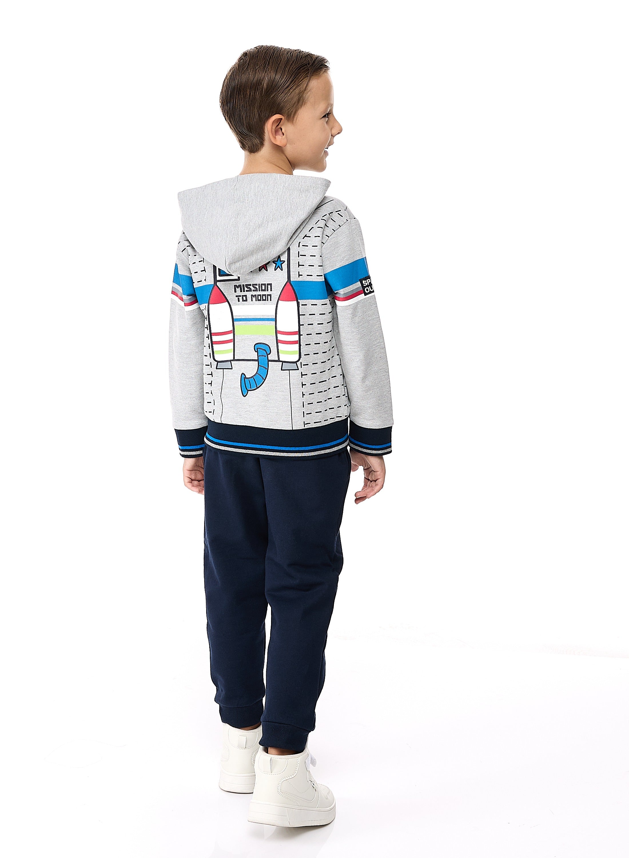 Boys 2-Piece Fullzipper Hoody And Jogger Set Grey Mil - Navy