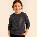 victor and jane grey cotton sweatshirt with a heart-shaped graphic featuring leopard print and inspirational text
