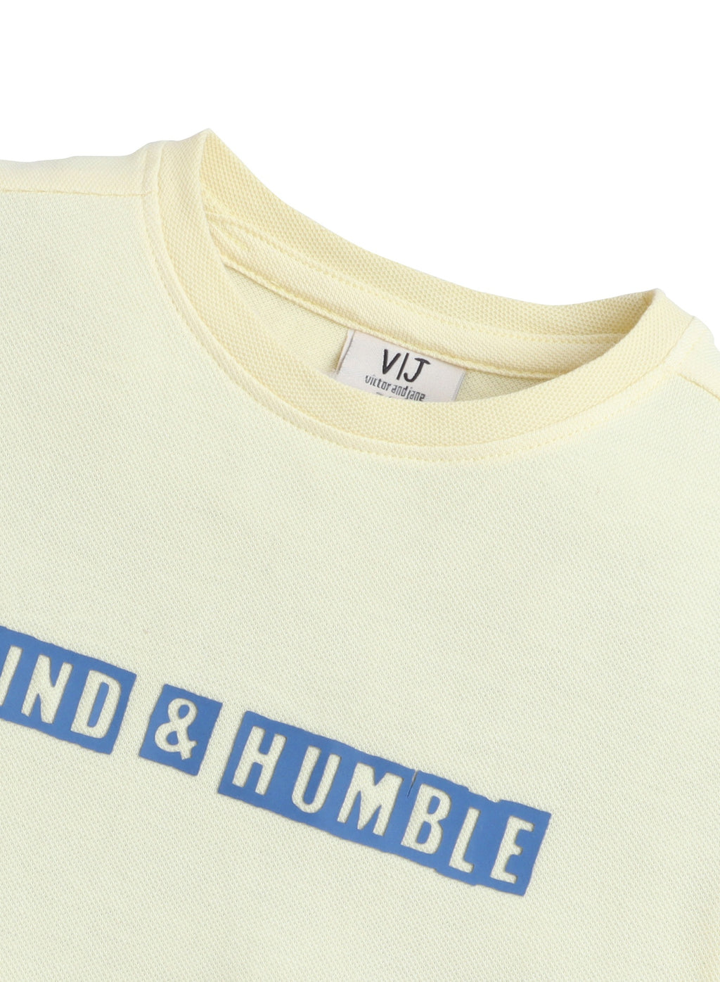 Victor And Jane Cotton Kind & Humble Print Short Sleeves T-Shirt - Light Yellow