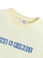 Victor And Jane Cotton Kind & Humble Print Short Sleeves T-Shirt - Light Yellow