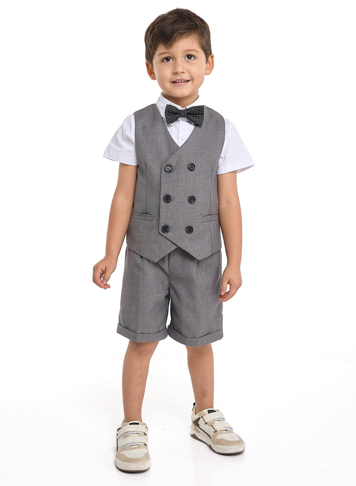 Waistcoat Shirt Shorts Set