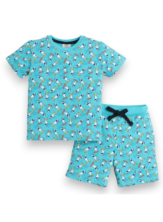 Victor and Jane - All-Over Printed T-shirt and Shorts Pyjama Set