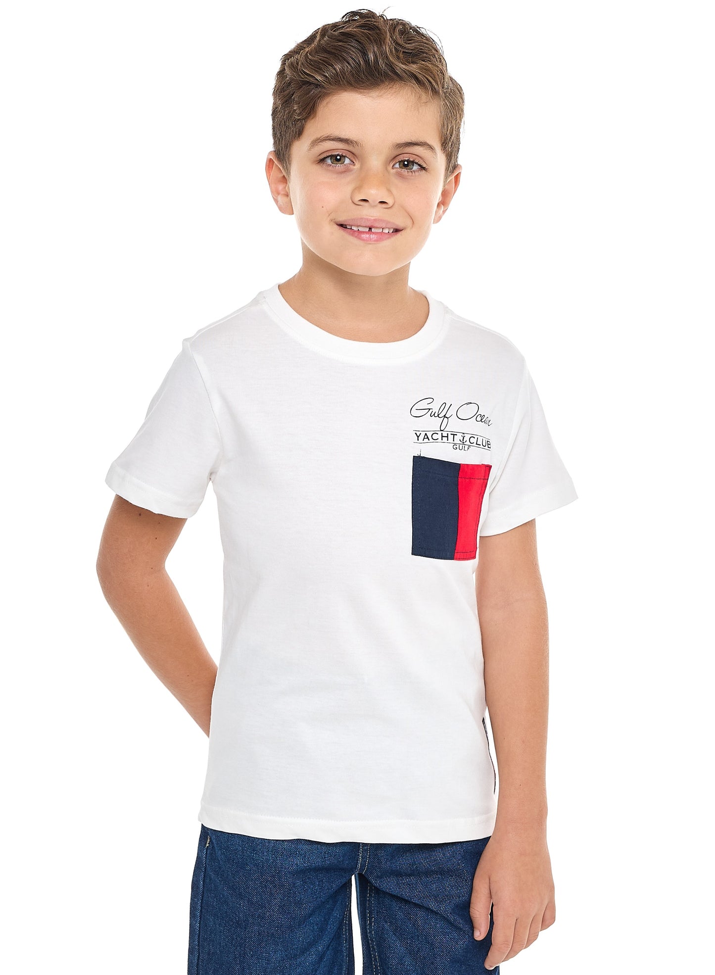 Victor and Jane Boys' T-Shirt & Denim Shorts Set with Pocket detail