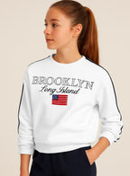 Brooklyn Graphic Sweatshirt “ Off White | 100% Cotton Fleece |