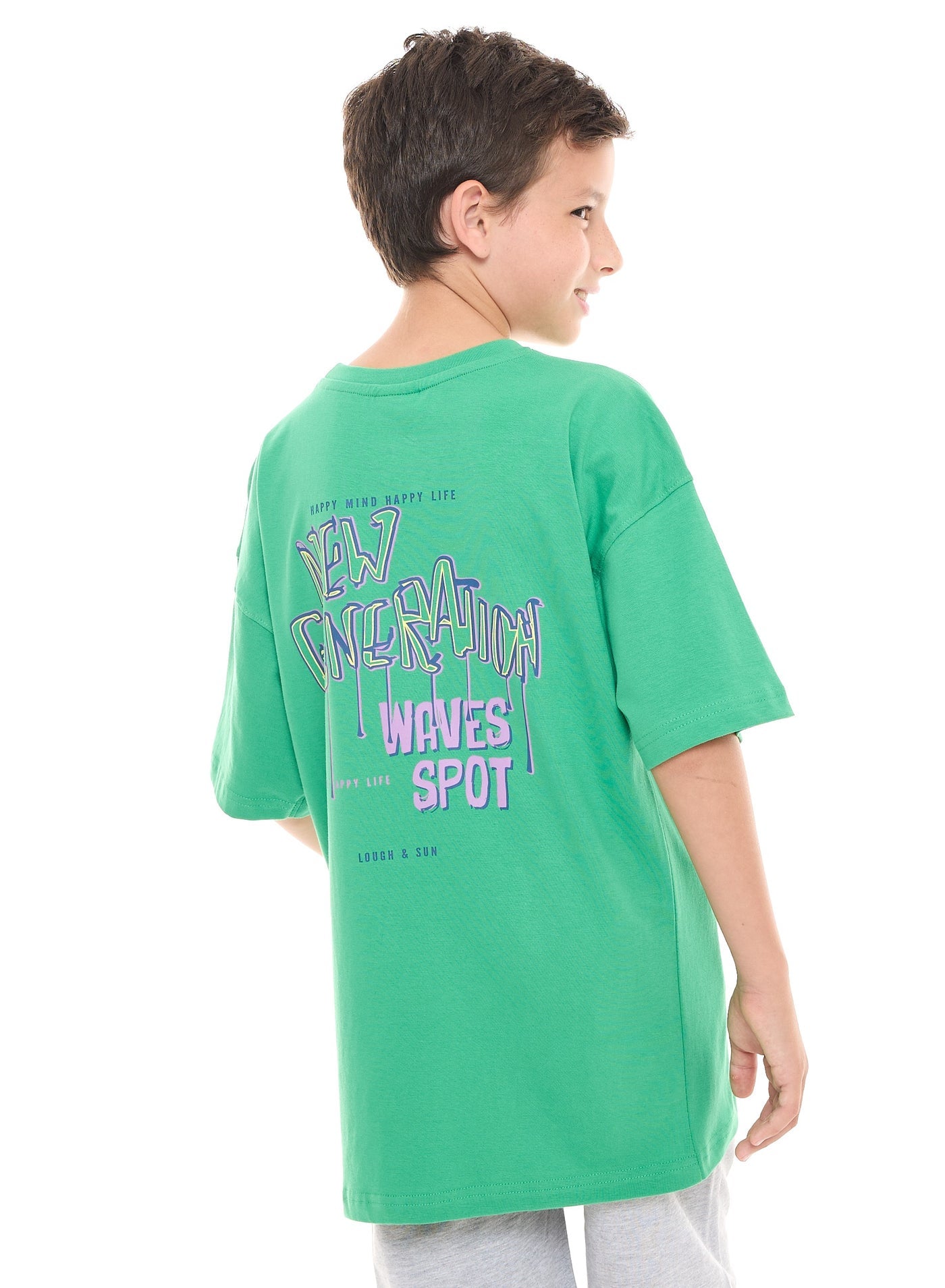 Victor and Jane Graphic Oversized T-shirt - Green