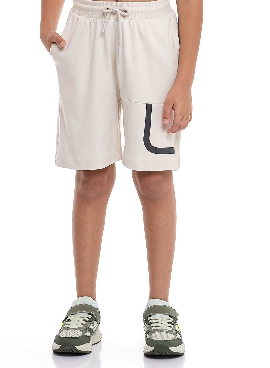Oversized - Boys' Jacquard 2-Piece Set - T-Shirt And Matching Shorts With Pocket Detail