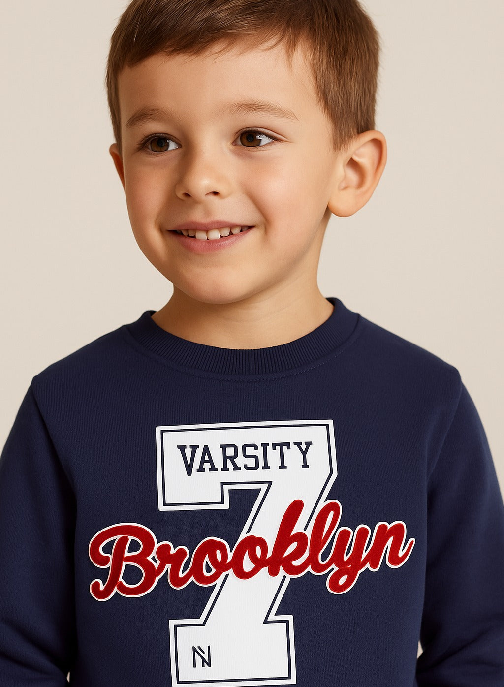 Boys' Navy Varsity "Brooklyn 7" Sweatshirt