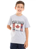 Victor and Jane Canada Graphic Round Neck T-shirt - Grey