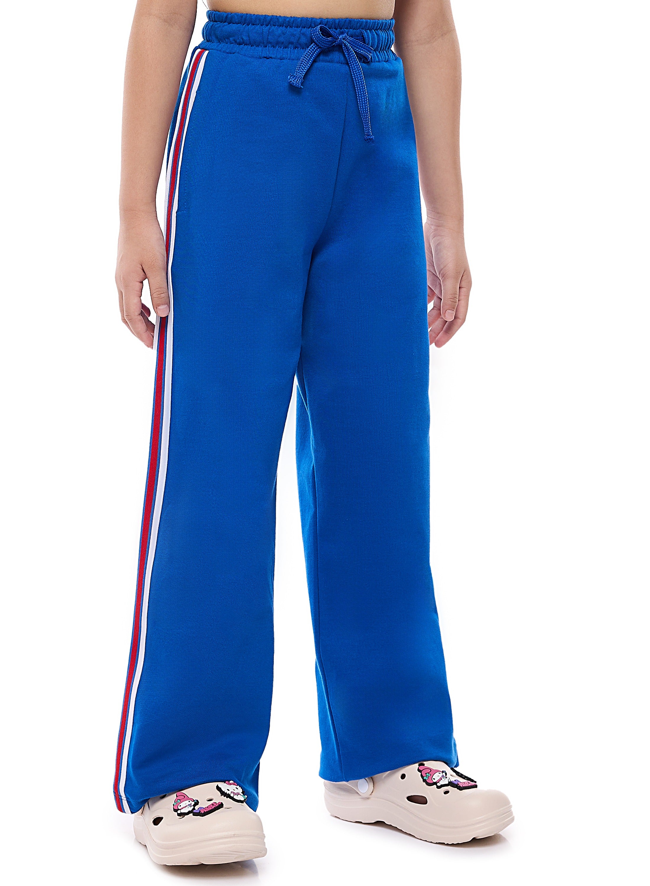 Victor And Jane Girls 2 Pc Set - Embellished Top With Matching Straight Pants With Tape Detail