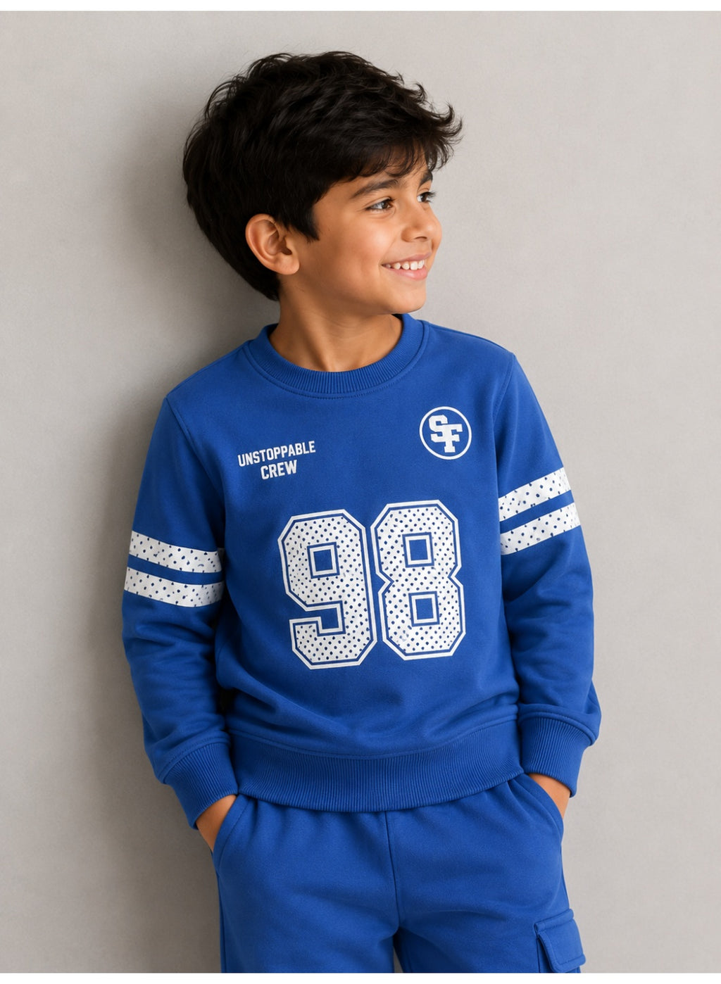 Boys’ Graphic Sweatshirt and Cargo barrel Pants Set