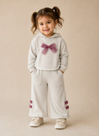 Baby Girls Hoodie with Bow and Pants Set