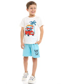 Victor And Jane 2 Piece Sets With Matching Tshirt And Slogan Print Shorts With Elasticated Waist