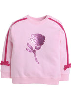 Baby Girl Rose Appliquã© Fleece Tracksuit “ Pink 2-Piece Set