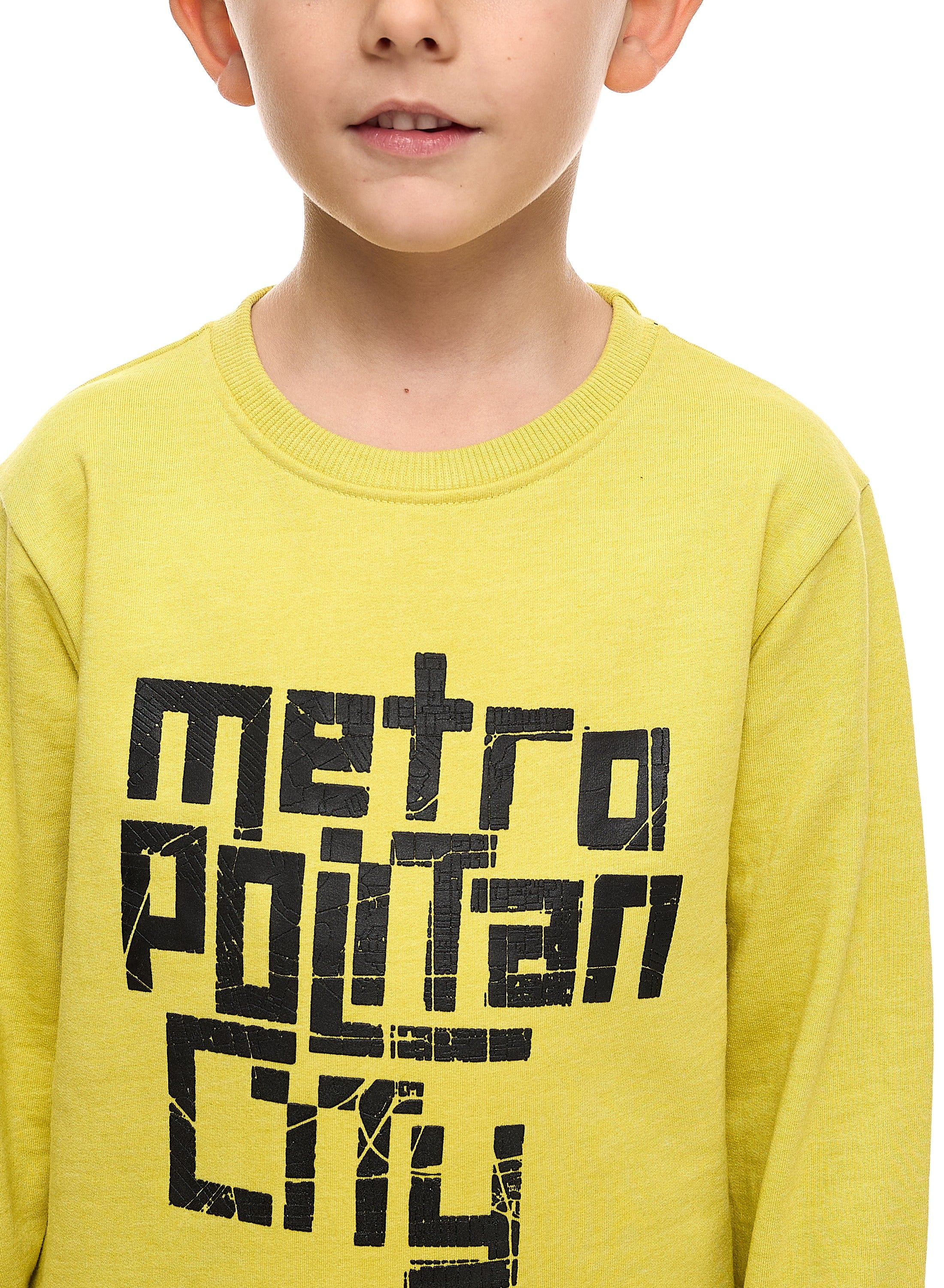 Boys' 2-Piece Sets Sweatshirt And Jogger Set Neon Green-Black