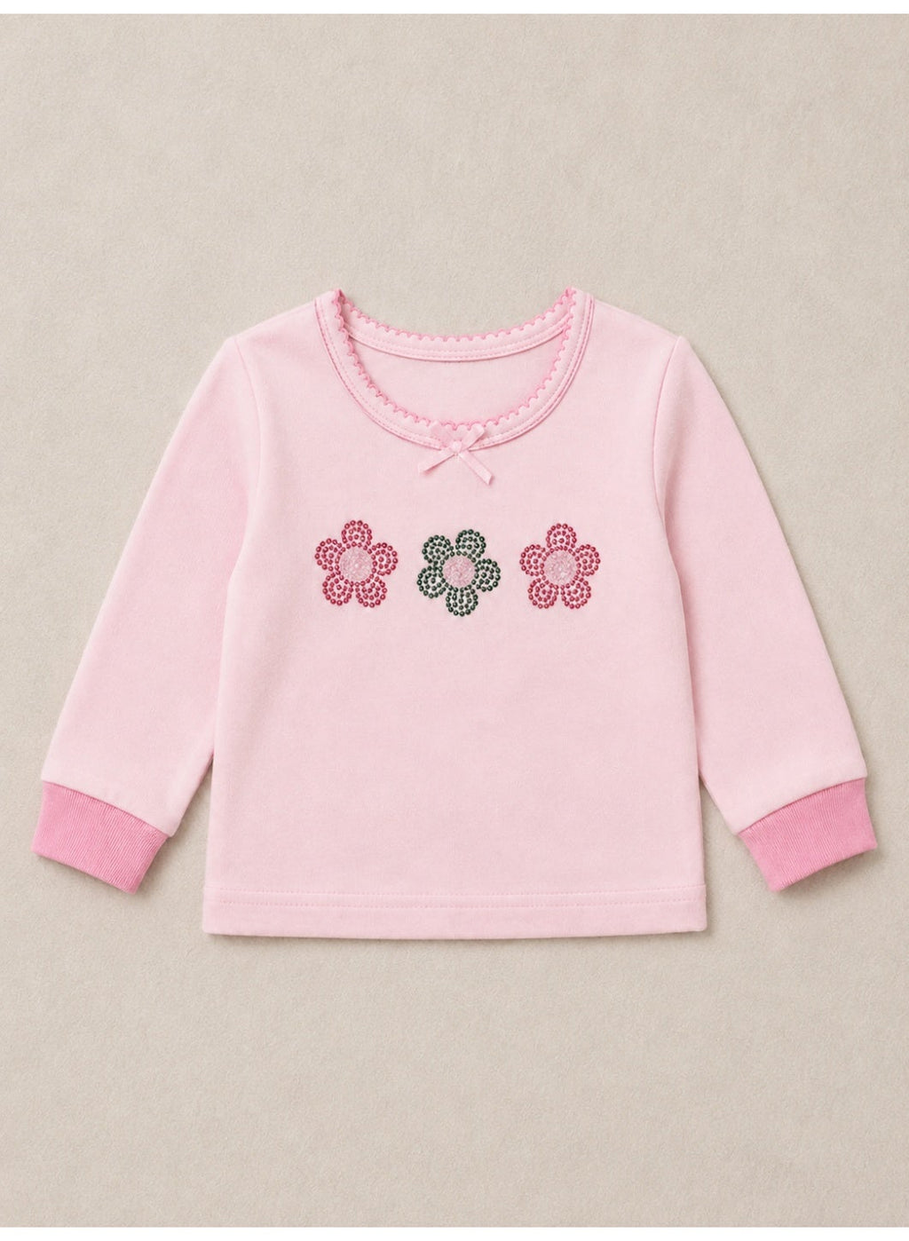 Baby Girls Floral sweatshirt & Jogger Set with 3-Piece Hair Clips