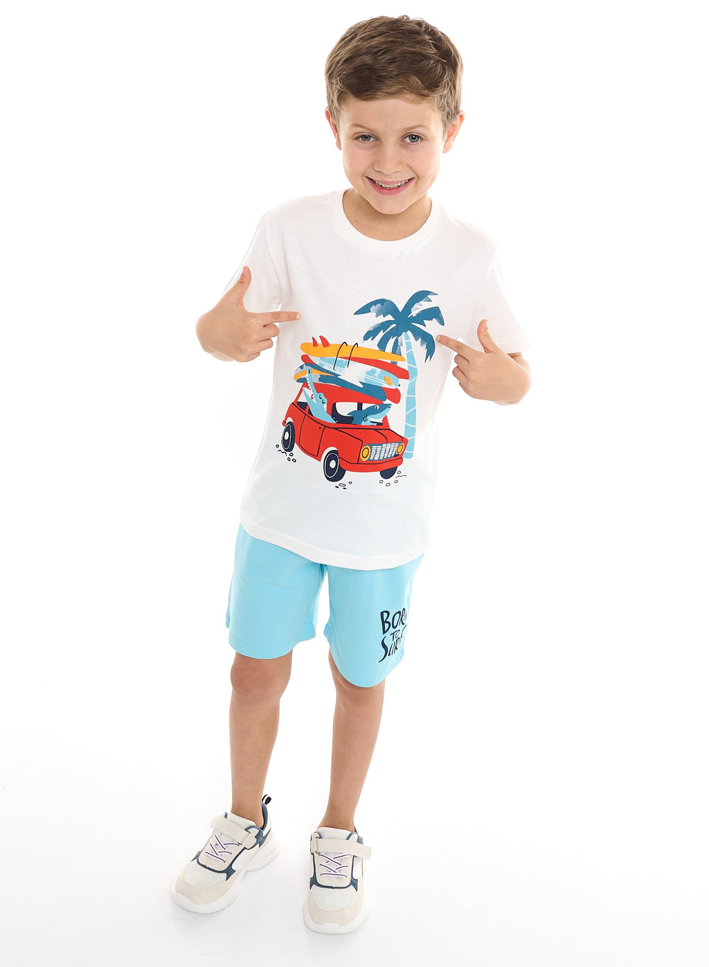 Victor And Jane 2 Piece Sets With Matching Tshirt And Slogan Print Shorts With Elasticated Waist
