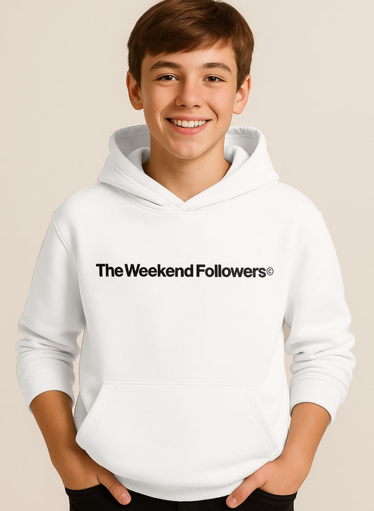 Boys' White "No Way Clock" Graphic Hooded Sweatshirt