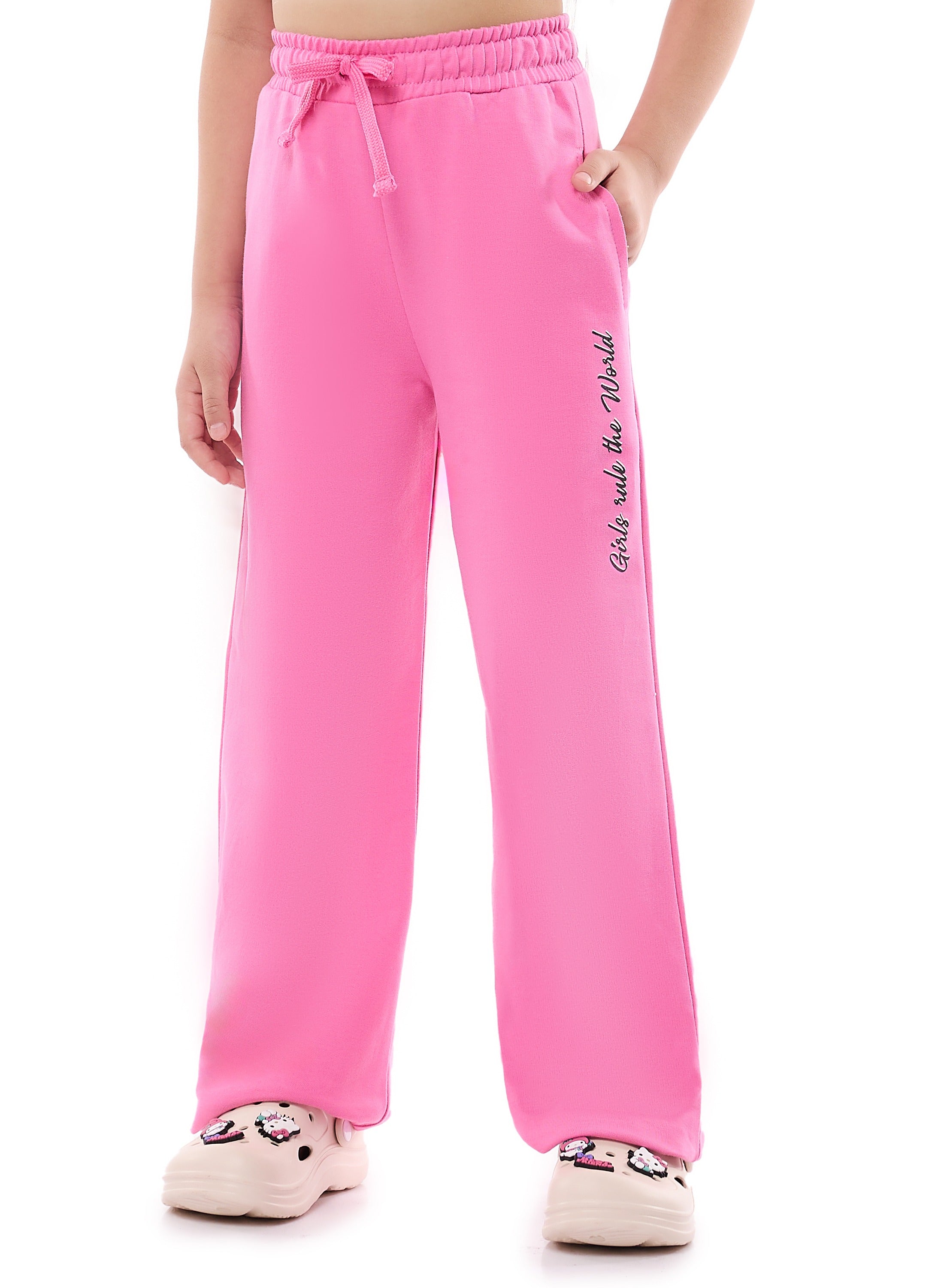 Victor And Jane Girls 2 Pc Set - Embellished Top With Matching Straight Pants With Detail