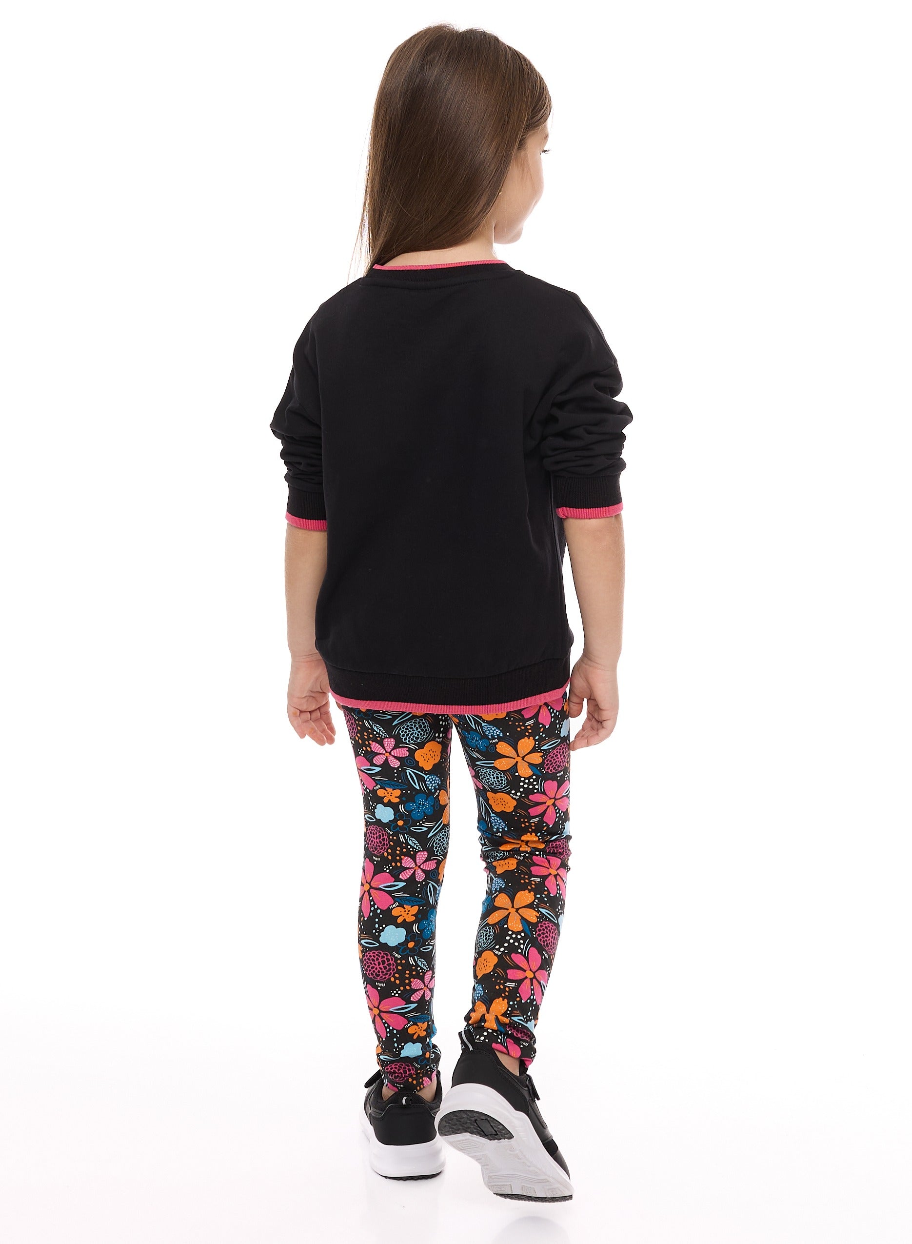 Embellished Top With Floral Printed Legging