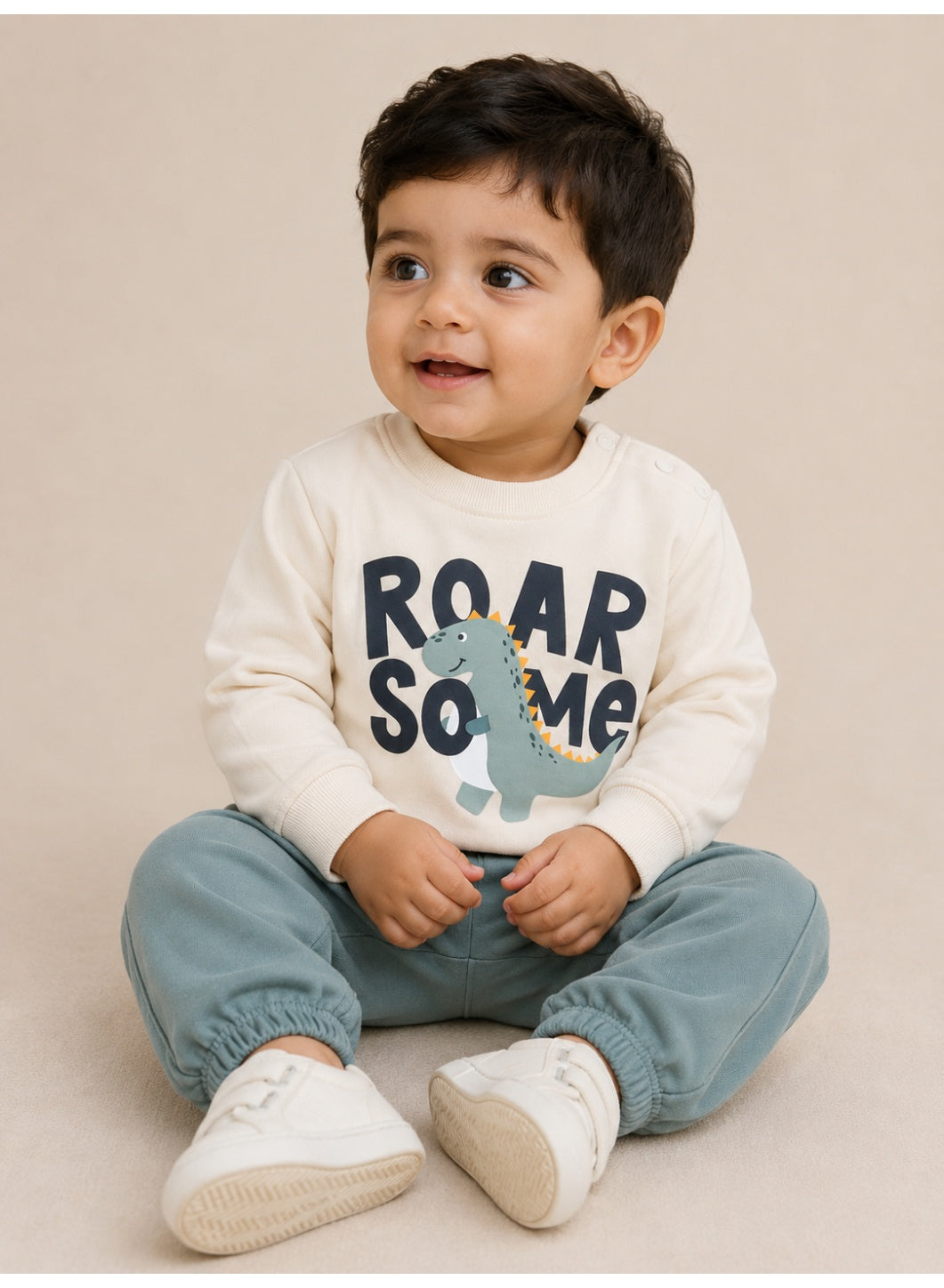 Baby Boys Dinosaur “Roar Some” Sweatshirt & Jogger Pants Set