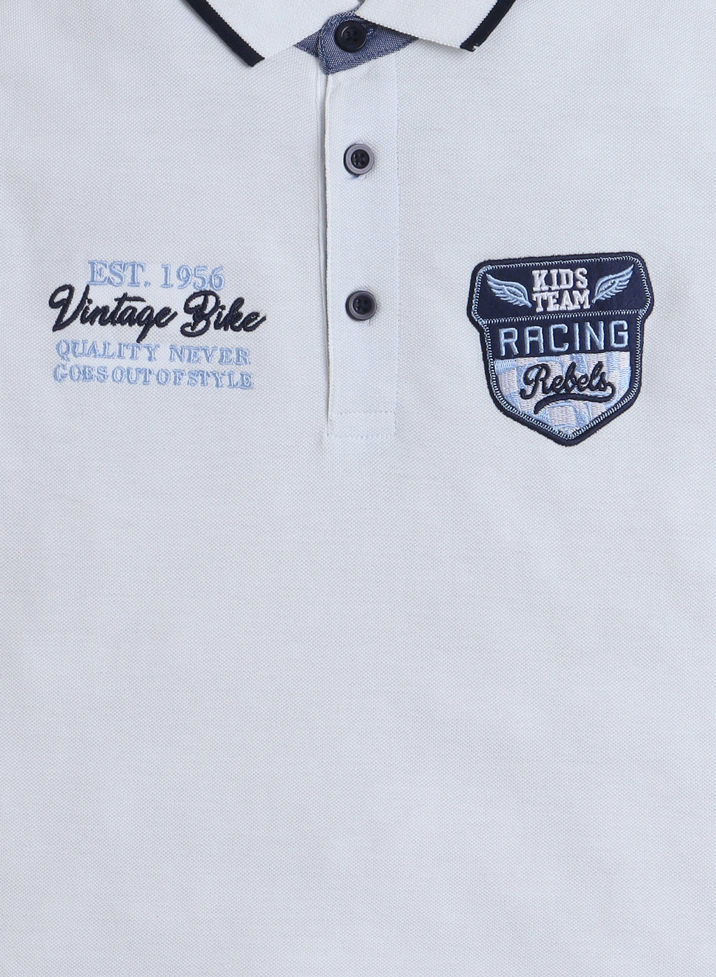 Victor & Jane Senior Boys' Polo T-Shirt “  Embroidered Label Detail