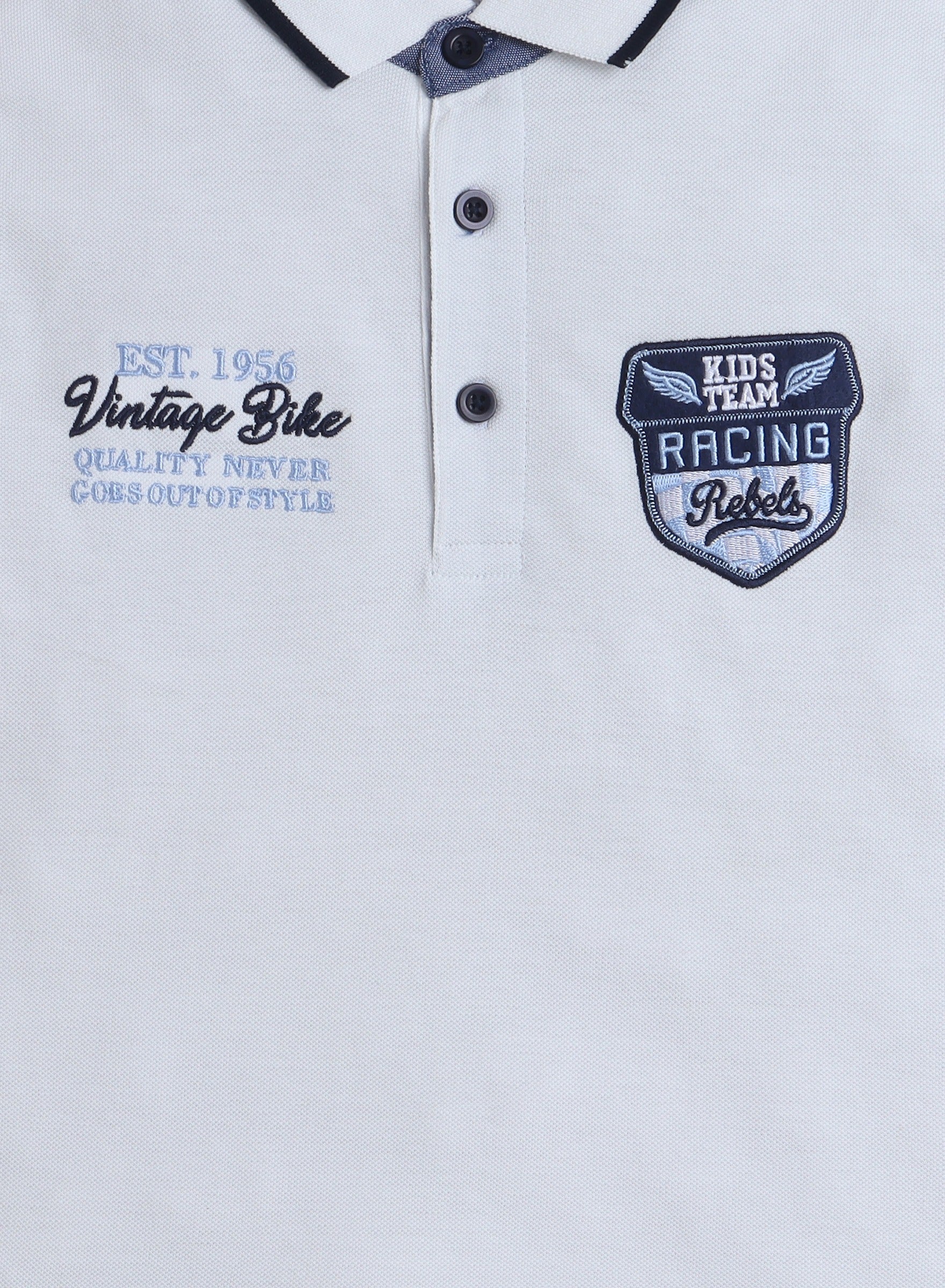 Victor & Jane Senior Boys' Polo T-Shirt “  Embroidered Label Detail
