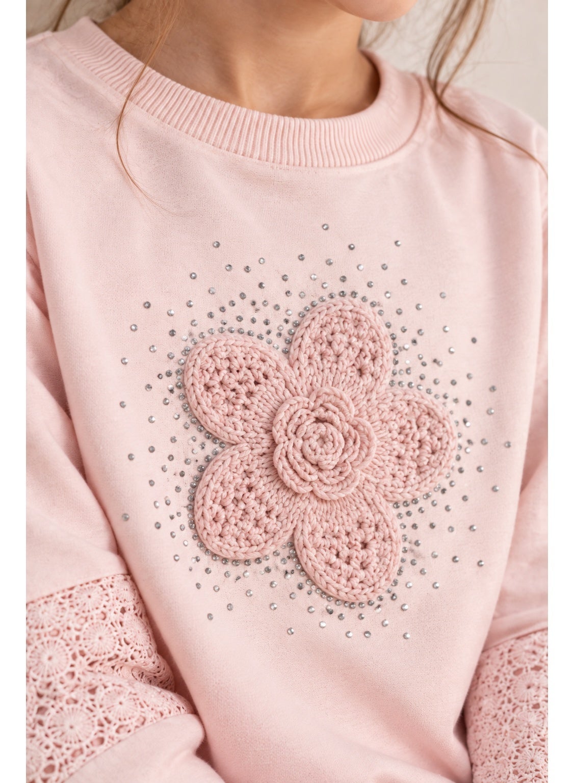 Girls' Crew Neck Pullover Top & Long Pants