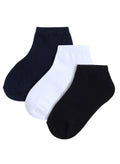 Boys 3 Pairs Plain Ankle Length School Socks