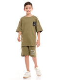 Victor and Jane Cotton Bear Embroidered Polo T-Shirt - Beige