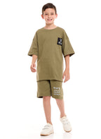 Victor and Jane Cotton Bear Embroidered Polo T-Shirt - Beige