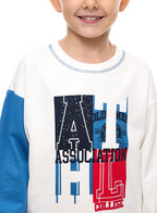 Boys' 2-Piece Sweatshirt Sets With Contrast Blue Sleeves