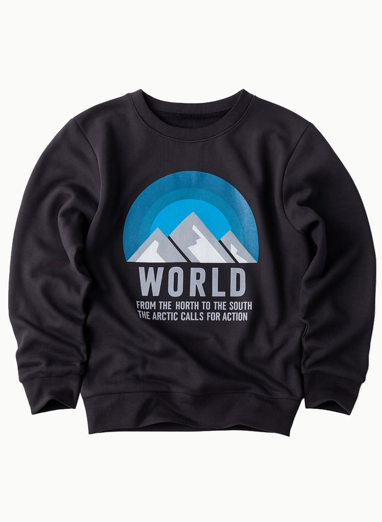 Victor And Jane Cotton World Adventure Graphic Full Sleeves Sweatshirt & Joggers Set - Charcoal Grey