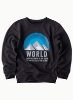 Victor And Jane Cotton World Adventure Graphic Full Sleeves Sweatshirt & Joggers Set - Charcoal Grey