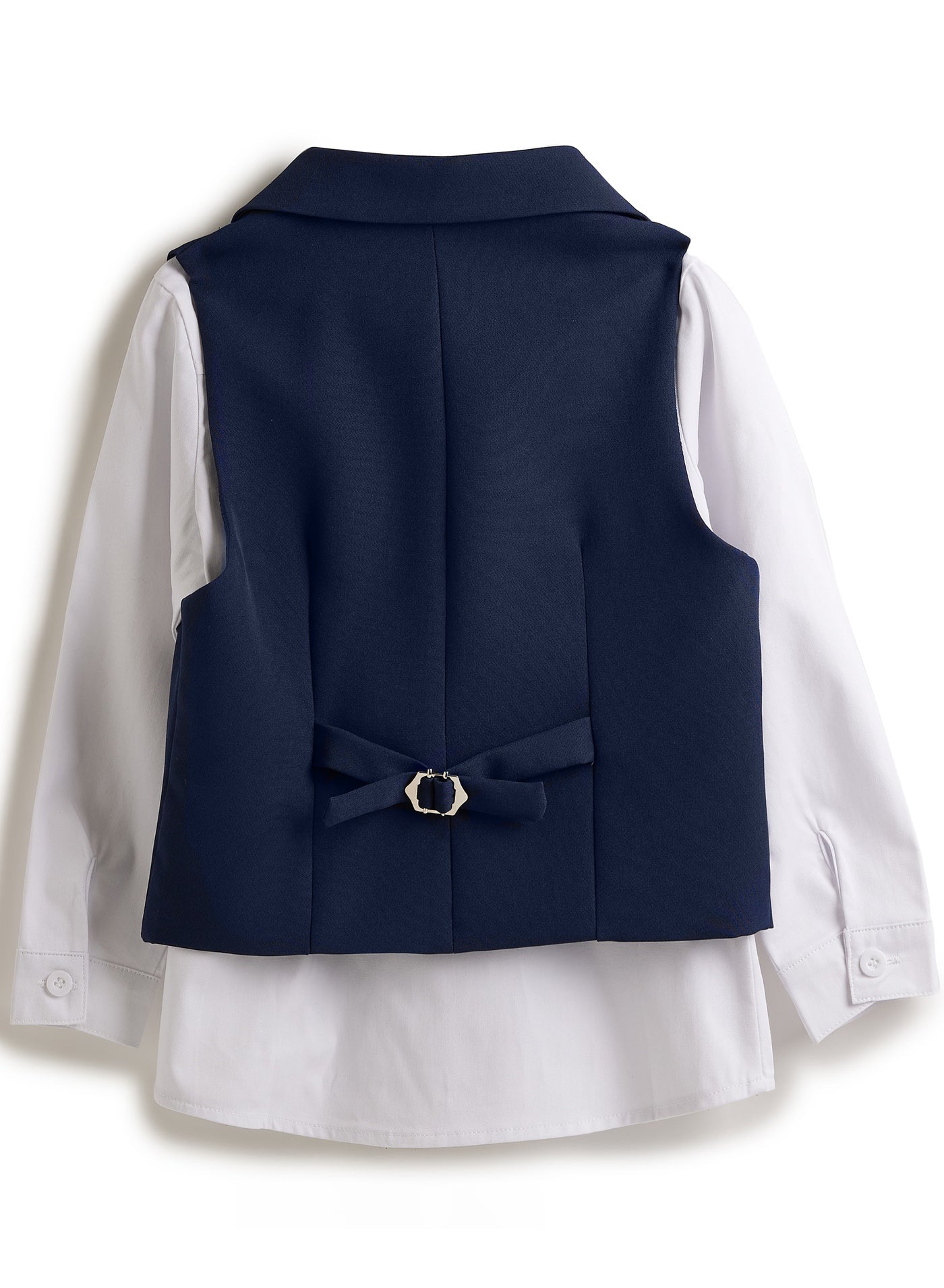Navy Waistcoat And Pant Set With Shirt And Bow Tie