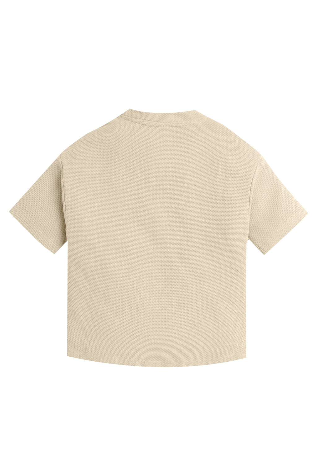 Junior Boys Textured Cotton T-Shirt - Beige