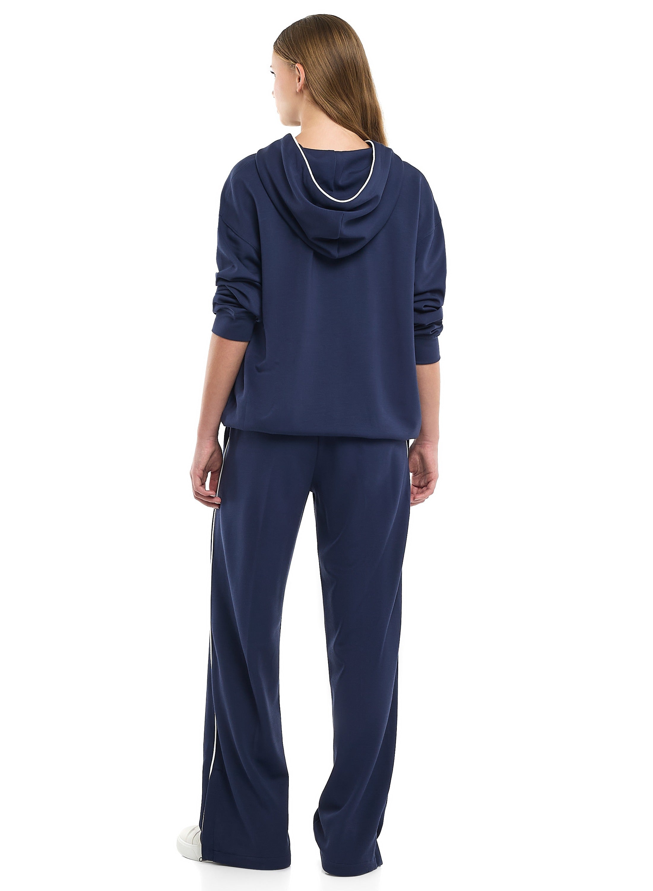 Ladies’ Navy Wide-Leg Pants & Hoodie Set
