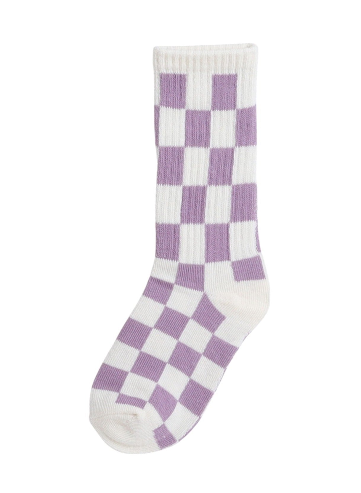 Girls 3 Pairs Checkered Crew Length Socks