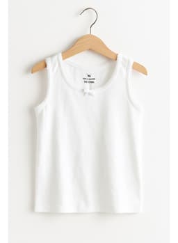 "3-Pack Girls' Cotton Vests “ Neutral Basics In Black, White & Grey "