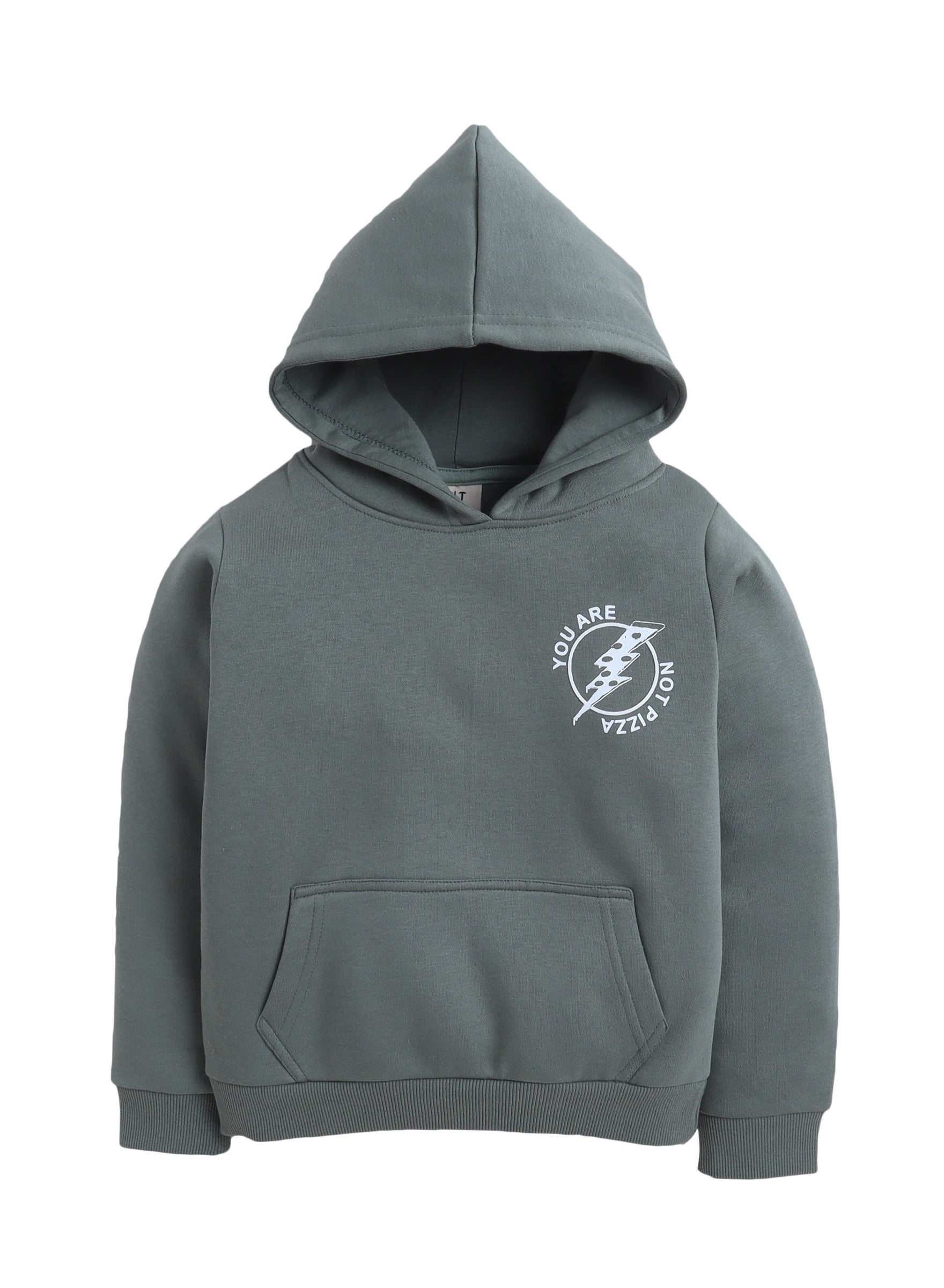 Boys' Olive Green Hoodie With Œyou Can’T Make Everyone Happy” Print