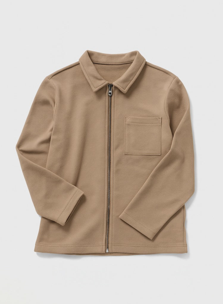 Boys’ Utility Jacket & Jogger Set – Beige